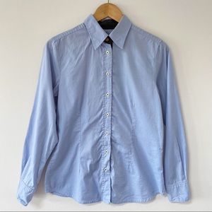 Rossana Diva Blue Button Up Cotton Dress Shirt